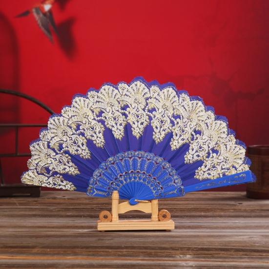 Складной веер с подвесным кольцом. Гладкое открытие. Удобная ручка. Четкий узор. Складной веер из ткани в китайском стиле. Школьные принадлежности.