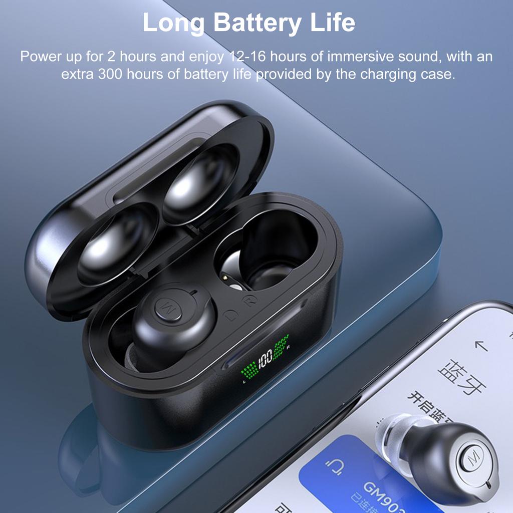 2in1 InEar BT Wireless Earbuds Hearing Aid with Charging Case Rechargeable Earphones and Hearing