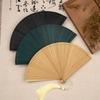 Chinese Style Solid Color Bamboo Fan Exquisite Elegant Handheld Fans  Hanfu Accessories