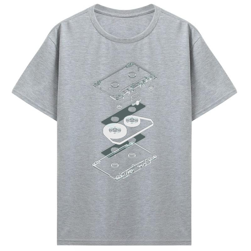 Смешные Футболки с Графикой Аудиокассеты Взрыв Streetwear Ретро DJ MC Музыкальный Плеер CD Подарки на День Рождения Летний Стиль Футболка