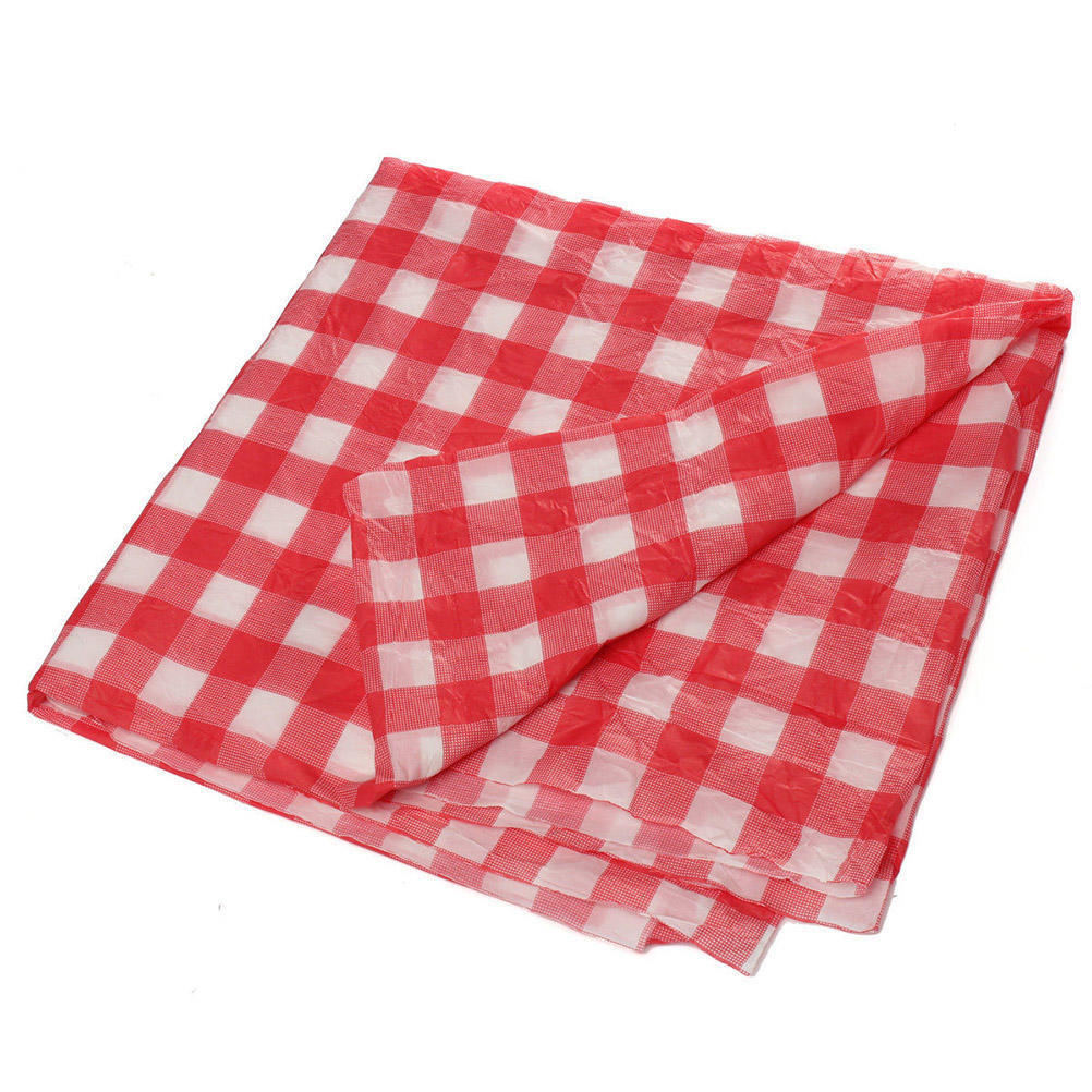 Red Gingham Plastic Disposable Wipe Check Tablecloth Party Outdoor Picnic Bbq