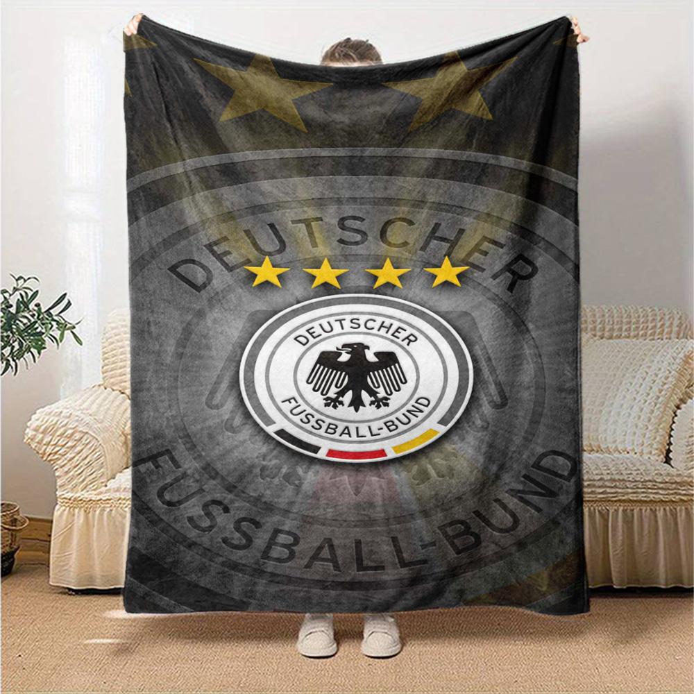 Germany National Team Print Flannel Blanket High Quality Warm Comfortable Cover for All Seasons Perfect for Gifts Home Decor