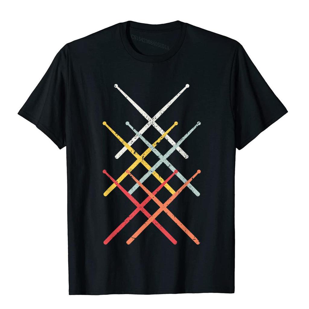 Vintage Drummer T-Shirt Retro Drum Sticks Shirt Gift T-Shirt Cool Cotton Unisex Tees Unique Fashion T Shirt Kawaii