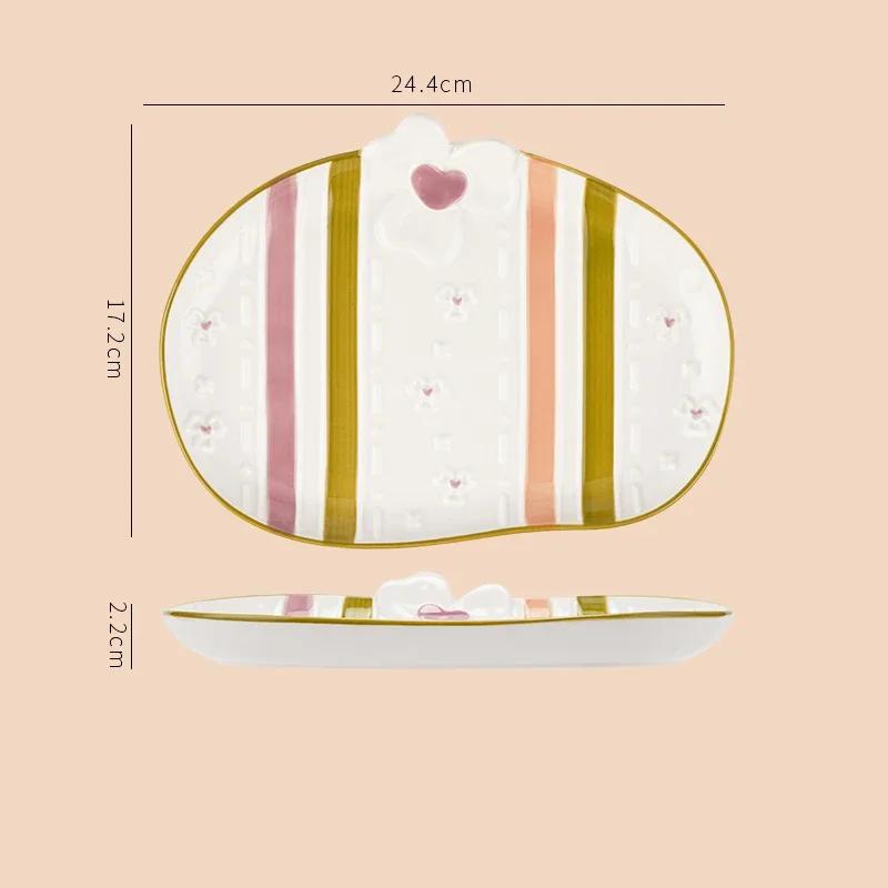 Изысканные рельефные керамические тарелки, симпатичные нестандартные салатницы, десертные миски, бытовые изысканные блюда, тарелка для стейка, уникальная столовая посуда