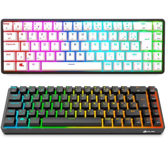 Clavier Mécanique Sans Fil - KLIM - Shift - AZERTY - RGB - Interchangeable 60% 2022