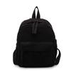 Color Stripes Solid Corduroy Backpack School Travel Functional Inner Pocket