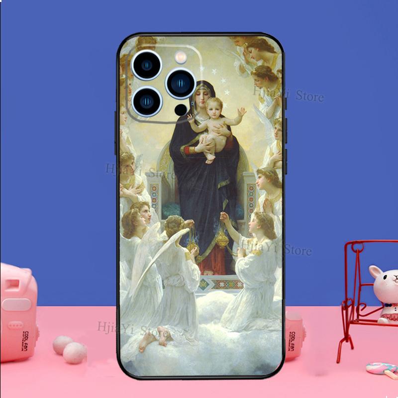 Virgin Mary of Hope Catholic Religious Art Case For iPhone 16 15 13 12 11 14 Pro Max Plus XR XS Max X 12 13 Mini Cover Shell