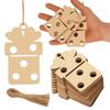 Inkdotpot 40 шт. Подарочная коробка Деревянное украшение с отверстиями 3,5" Необработанные Предварительно просверленные Натуральные деревянные спилы для поделок Деревянные