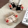 Cute Plush Cotton Drag Girls Keep Warm and Comfortable Autumn and Winter Fashion Casual Non-slip Slippers Thick-soled Cartoon Fluffy Shoes