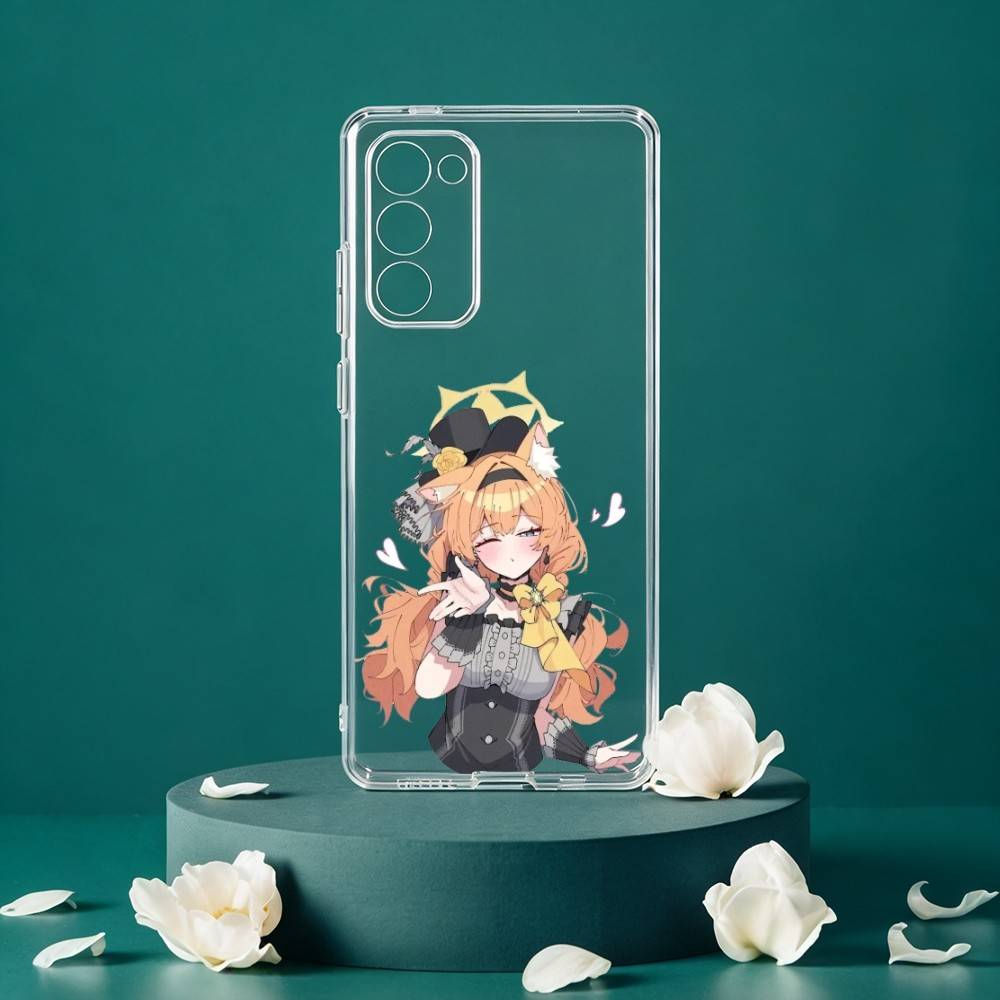 Iochi Mari Cute Blue Archive Phone Case For Samsung Galaxy S24 S25 S23 S22 S21 Plus S24 S25 Transparent Cover Case