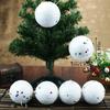 Christmas Tree DIY Hanging Ornaments White Snowballs Stars Bells Decoration Accessories for New Year Holiday Window Display