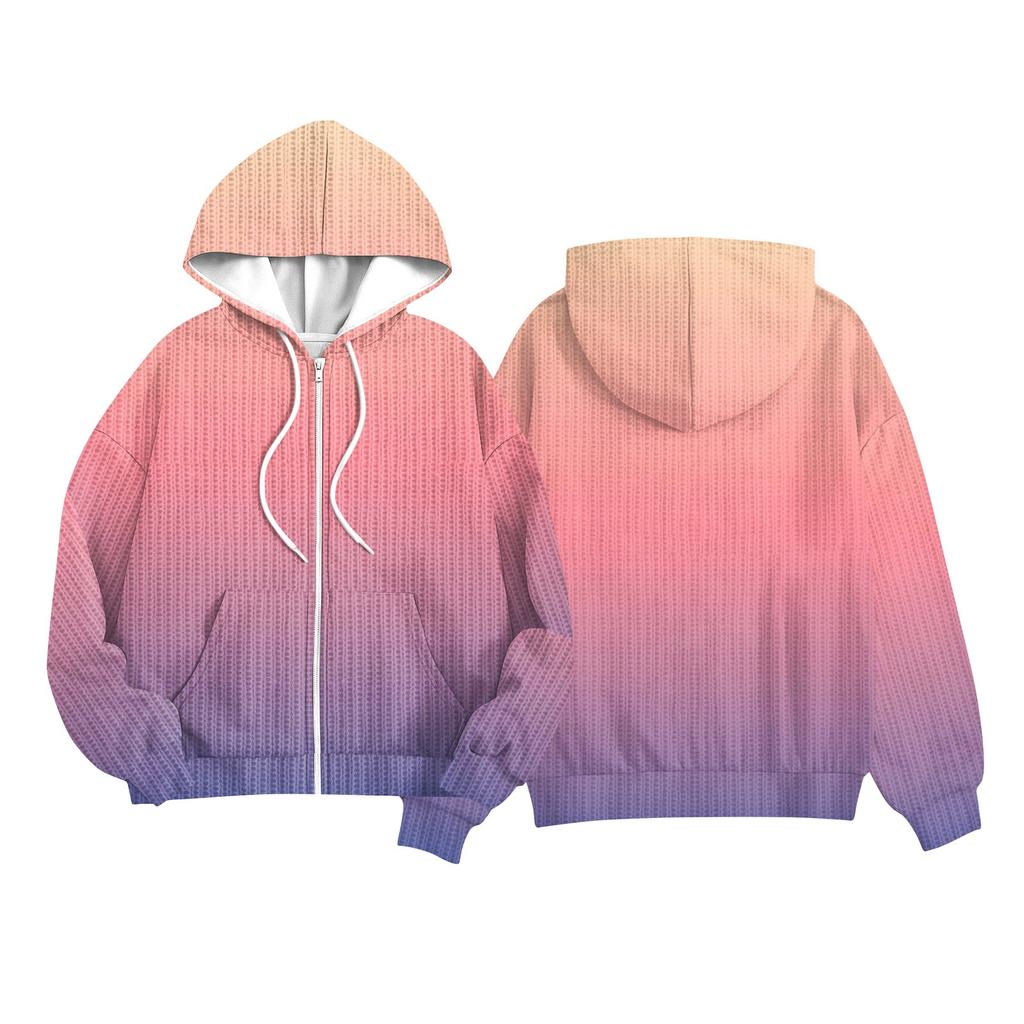 Детские Модные Куртки для Девочек и Мальчиков Повседневные Трикотажные Кардиганы с Длинным Рукавом и Капюшоном с Принтом