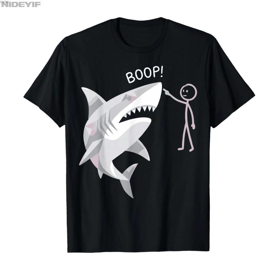 Boop Shark Meme Funny Shark Nose Boop Humor Tshirt For Men Women 100 Cotton T Shirts Short Sleeve Tops 04133