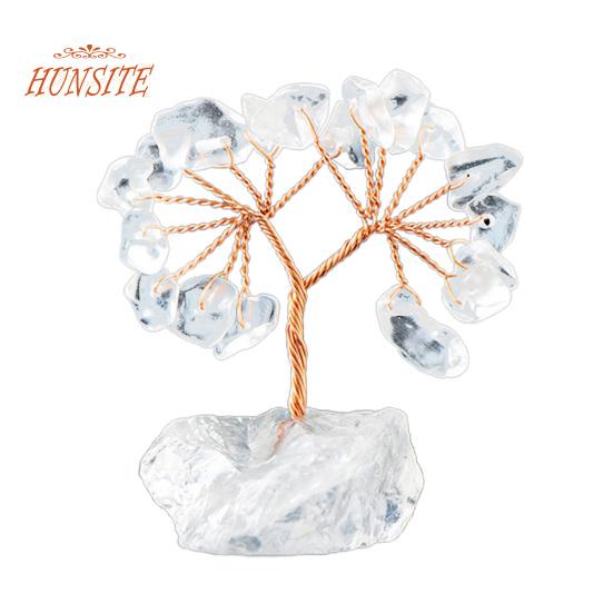 Красочный орнамент из натурального камня с основанием, денежное дерево с положительной целебной энергией