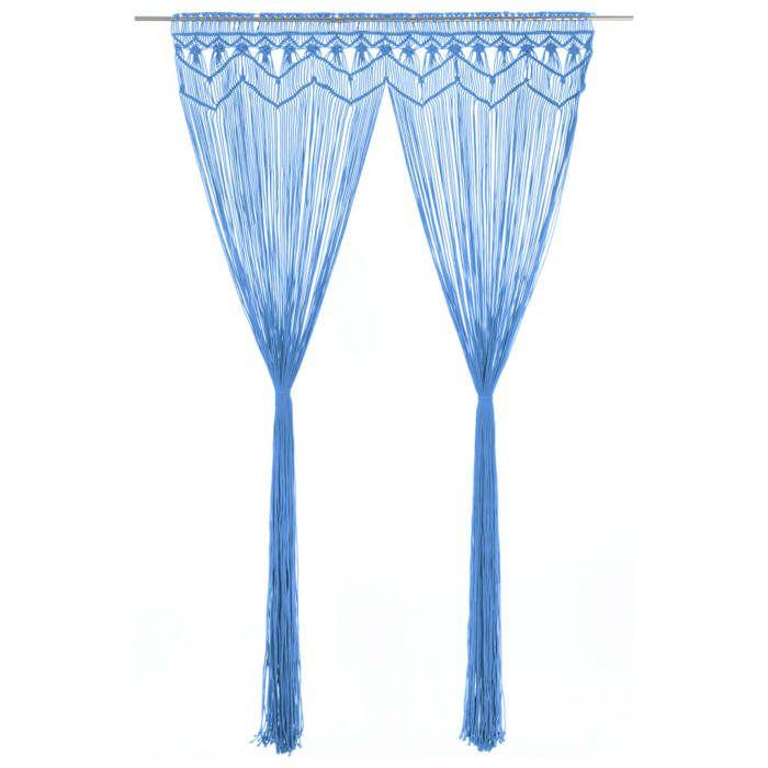 VidaXL Room Divider Curtain Window Blind Door Curtain Window Curtain Home Shop Window Interior Macrame Blue 323988