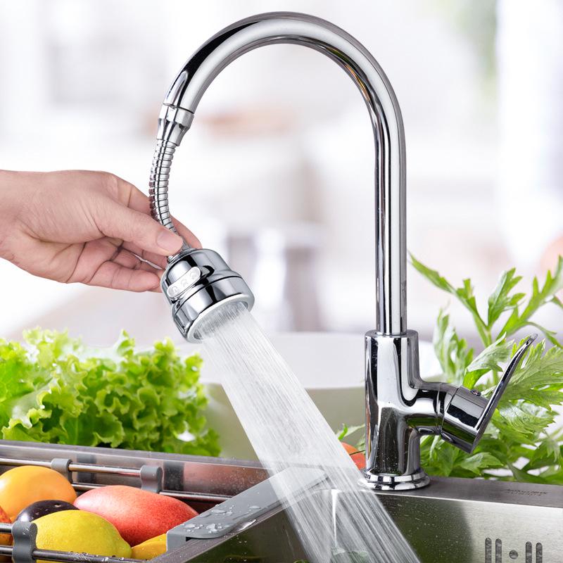Universal Rotating Kitchen Faucet Aerator: Anti-Splash, Water-Saving, Sprayer Extender