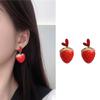 Sweet Lovely Girls Strawberry Heart Cute Fashion Jewelry Ear Stud Earrings Dangle Earrings