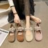 Versatile Round Head Shallow Mouth Rhinestone Flat-soled Single Shoes Women's 2025 New Spring and Autumn Skirt Retro Soft-soled Mary Jane Shoes