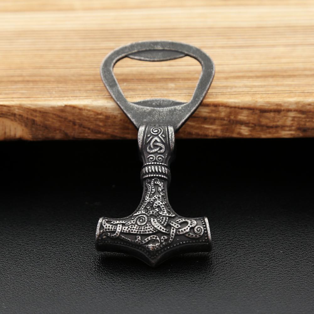 Nordic Vikings Black Thor Hammer Mjolnir открывалка для бутылок из нержавеющей стали 316L готический винтажный скандинавский штопор ювелирный инструмент