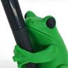 3D Printed Cute Frog Pen Holder, Bright Green Pen Stand with Pen-Grabbing Structure, Anti-Slip Desktop Organizer for Pens & Makeup Brushes, Creative