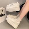 Small Versatile Thick-soled Little White Shoes Women's New 2025 Casual Spring Niche Outer Wear Heightening Sports Shoes Pu Leather
