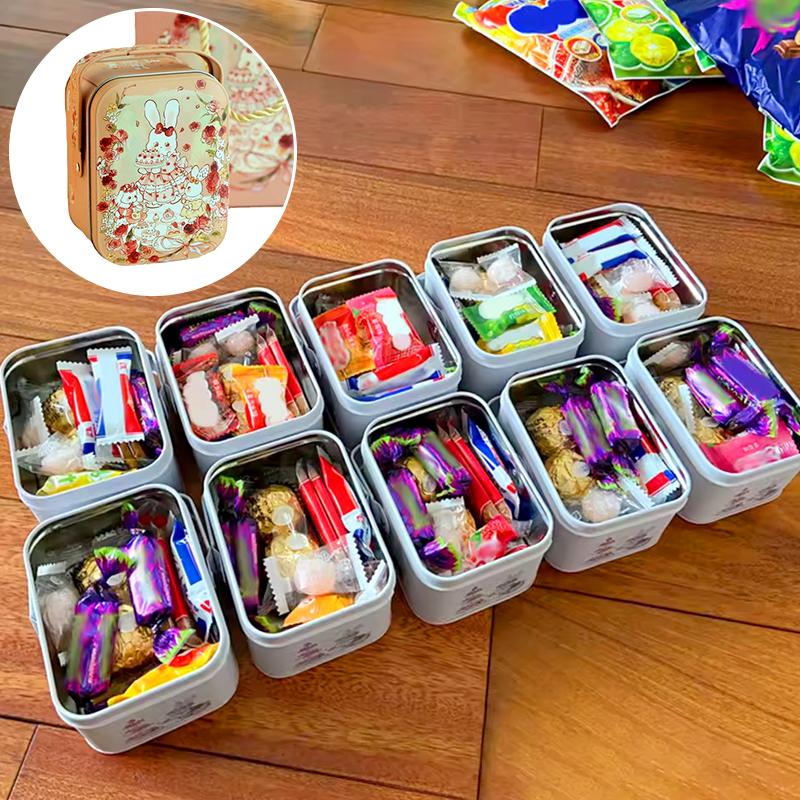 1 шт. подарочная упаковка, портативные пасхальные принадлежности для фестиваля, коробка для печенья, оригинальная ручная жестяная коробка, подставка для конфет, подарочная коробка в виде кролика