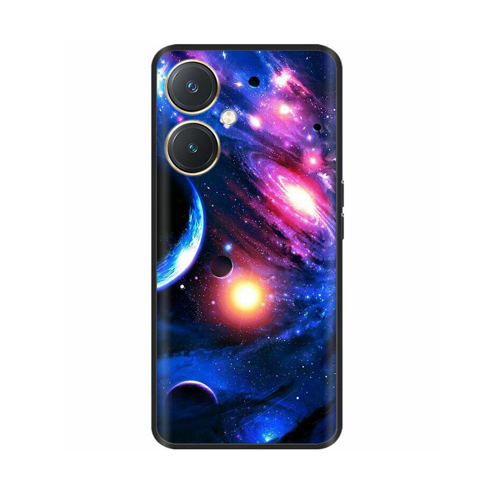 Чехол для Vivo Y27 Черный Чехол Череп Волк Силиконовый Мягкий Задние Чехлы Для Vivo Y27 5G Чехол для Телефона VivoY27 Y 27 2023 Защитный Чехол