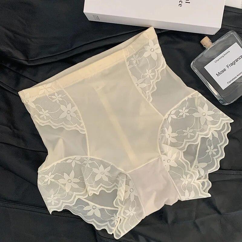 Нижнее белье, женские трусики, сексуальные кружевные трусики, большие размеры, M-XL, бесшовные трусы с высокой талией, трусы из ледяного шелка для девочек, женское нижнее белье
