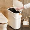 Trash Can Standing with Lid Toilet Gap Narrow Shape Press Ring Trash Can with Lid Large Capacity Living Room Kitchen Garbage Tin