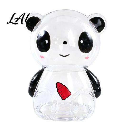 Decorative Coin Bank Clear Panda Piggy Cash Bank Plastic for Kids Money Saving Jar Box Decoration