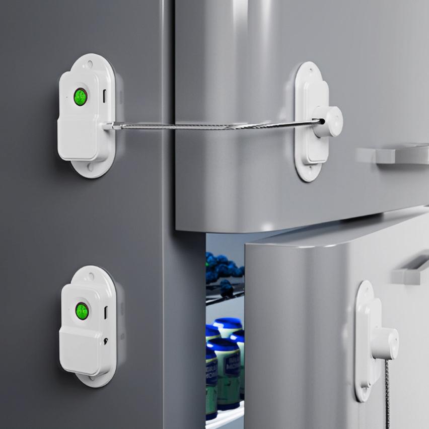 Fingerprint Lock No Punching Refrigerator Protective Lock Bold Chain Locker Electronic Lock Office Smart Lock Password Lock