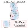 140pcs Tear-resistant Square Label Sticker Waterproof Printer Paper Portable Thermal Label Roll