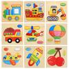 Cartoon Wooden Three-Dimensional Animal Fruit Traffic Puzzles Jigsaw Kids Educational Toy Child Gift