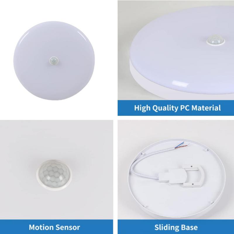 Светодиодный потолочный светильник Светодиодный плоский потолочный светильник Водонепроницаемый 6000K Светодиодный тонкий круглый потолочный светильник для ванной комнаты Гостиная Спальня Кухня