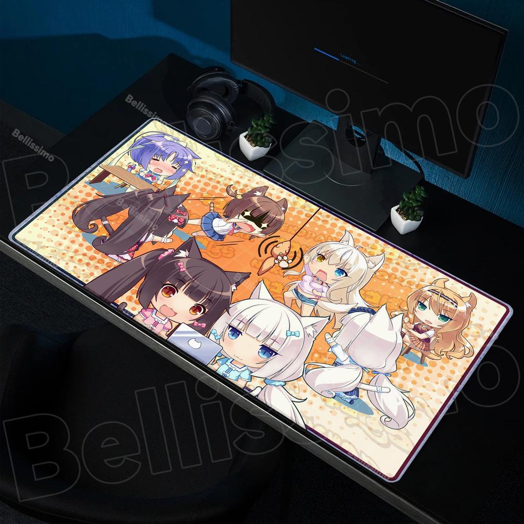 XXL Домашний HD Компьютерный Стол Коврик для Мыши Nekopara Коврик для Мыши Ковер Геймерский Офисный Ноутбук Мягкий Коврик для Мыши Настольные Коврики для Мыши 90x40см