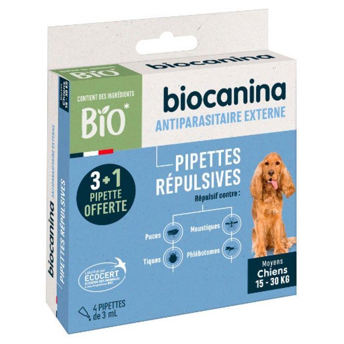 Biocanina Pipettes Répulsives Chiens de 15 à 30 kg 4 Unités