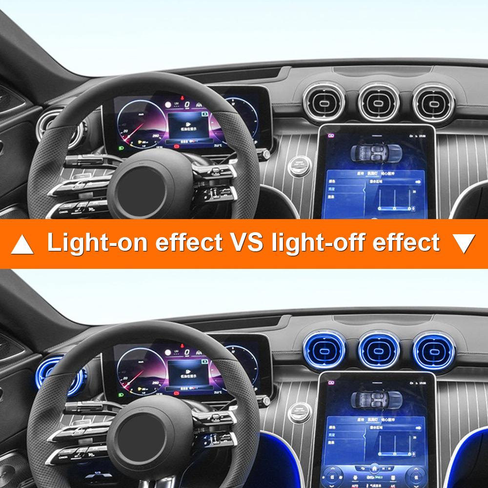 Светодиодный дефлектор кондиционера Турбо-воздуховыпускник Подсветка салона 64 цвета для Mercedes-Benz C-Class W206 2025-25 GLC X254 2025-25