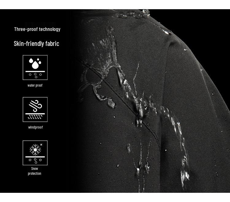 Зимний ветрозащитный водонепроницаемый лыжный костюм с хлопковой подкладкой и теплым капюшоном с принтом букв для мужчин и женщин