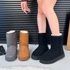 Women's Large Size Padded Thickened Winter Warm Fur One Snow Boots Padded Lining Ankle Boots Non-slip Hiking Sports Cotton Boots