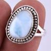 Natural Republic Larimar Gemstone Handmade 925 Sterling Silver Ring S.7" W7k23