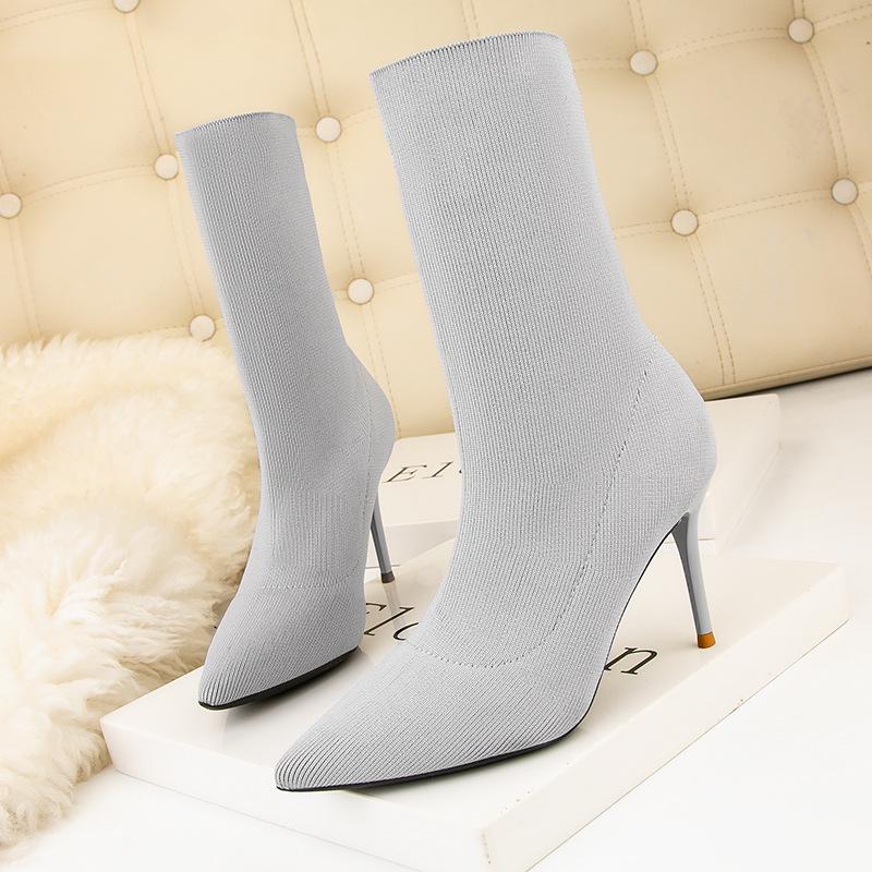 Sexy Sock Boots Knitting Stretch Boots High Heels For Women Fashion Shoes 2022 Spring Autumn Ankle Boots Booties Female999