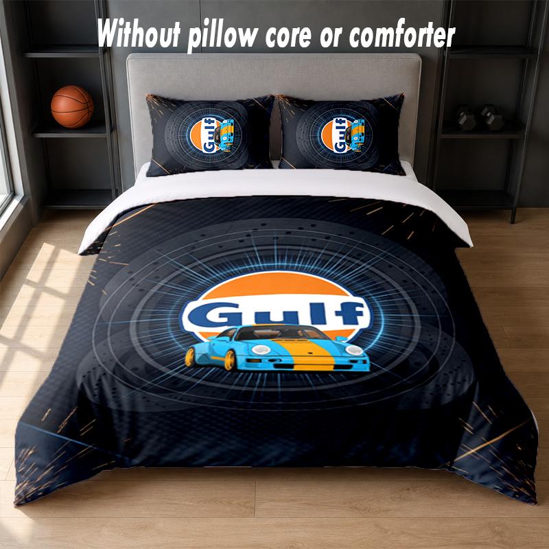 Gulf Design Bed Bedding Set 1 Duvet Cover + 2 Pillowcases Soft Breathable Household Bed Linens