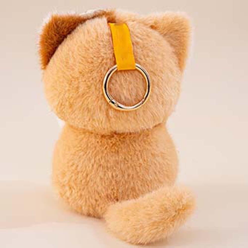 Small Cute Cat Keychain Fluffy Kawaii Glasses Key Ring Comfort Stuffed Animal Holiday Giveaway