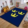 "Blue Carpet with Three Yellow Crowns" Patterned carpet, non slip mat suitable for living room and bedroom sofas