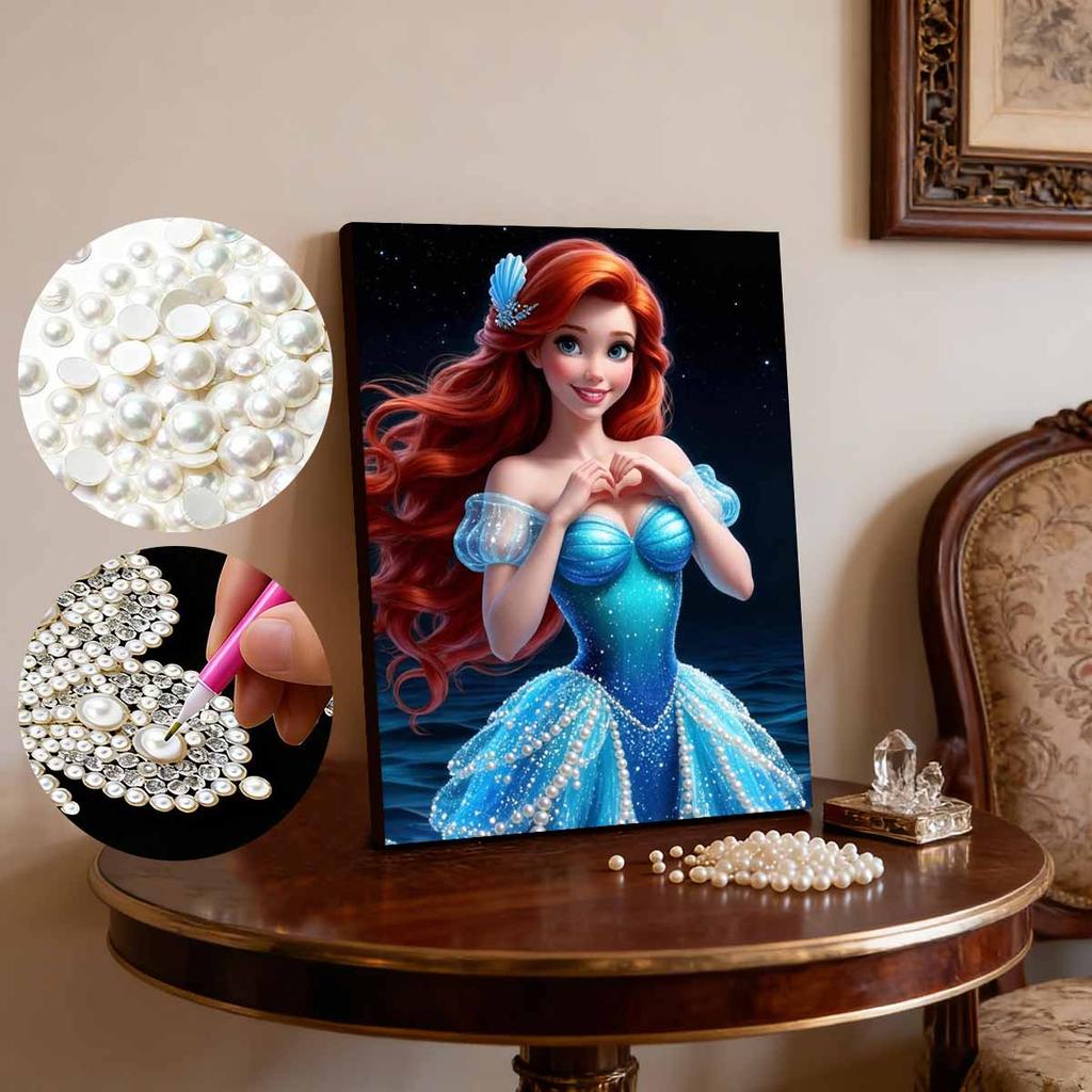 Disney Русалочка DIY Жемчужное Искусство для Ариэль Ручной Работы Подарок Подходит для Украшения Стен Идеально Подходит как для Дома, так и для Офиса