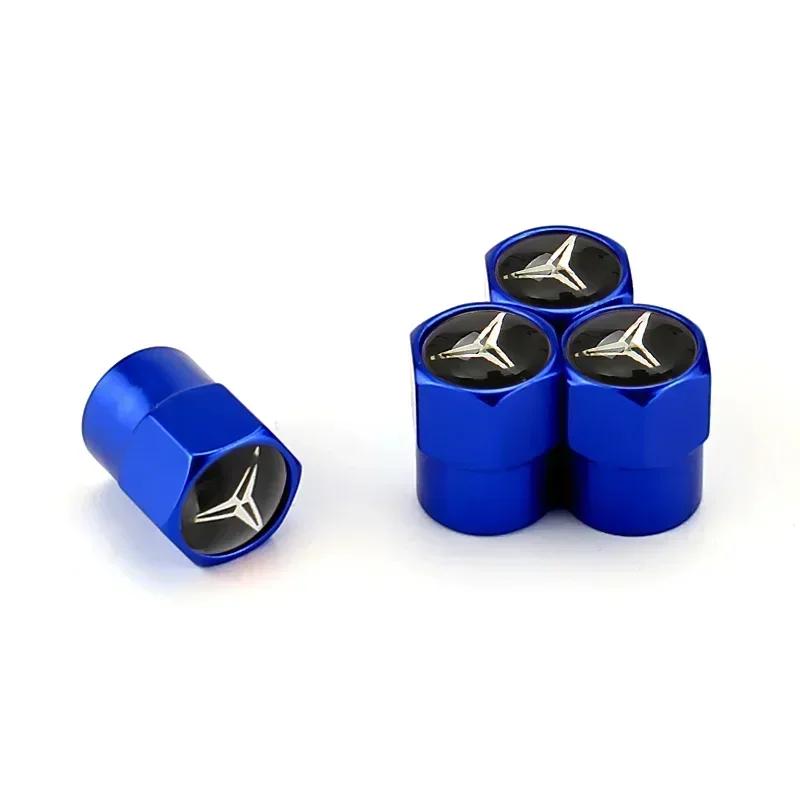 New C200 E200 For Mercedes Benz 4Pcs Car Wheel Valve Caps Tire Tyre Stem Air Cover Metal Emblem Accessories For Mercedes Benz G