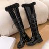 Hot Warm Snow Boots Women 2024 Winter Shoes Platform Over Knee High Rain Boot Ladies Casual Warm Fur Plush Long Shoes Waterproof
