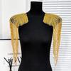1 шт. Длинная цепочка с кисточками, пайетки, плечевые украшения, свадебное платье, одежда для выступлений, модные плечевые накладки, вышитая нашивка