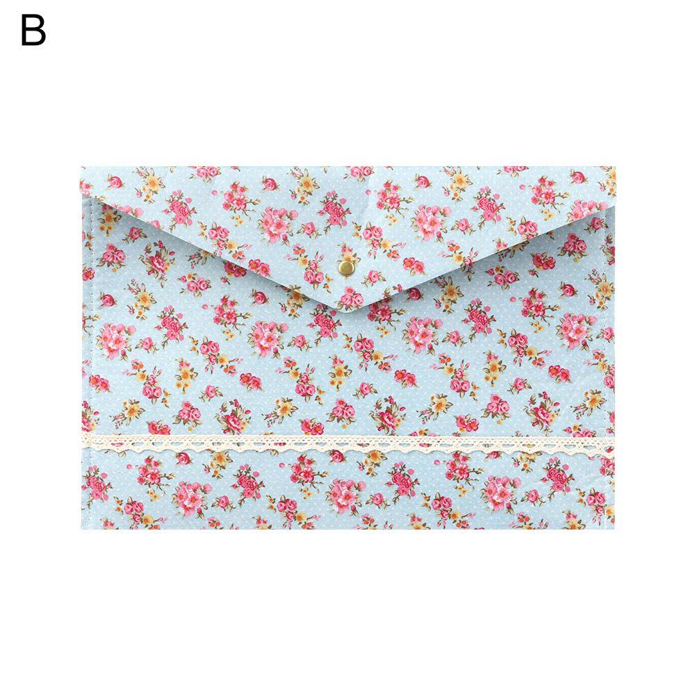Portable Organizer Elegant Canvas Felt File Briefcase Floral Document Bag Paper Holder File Folder