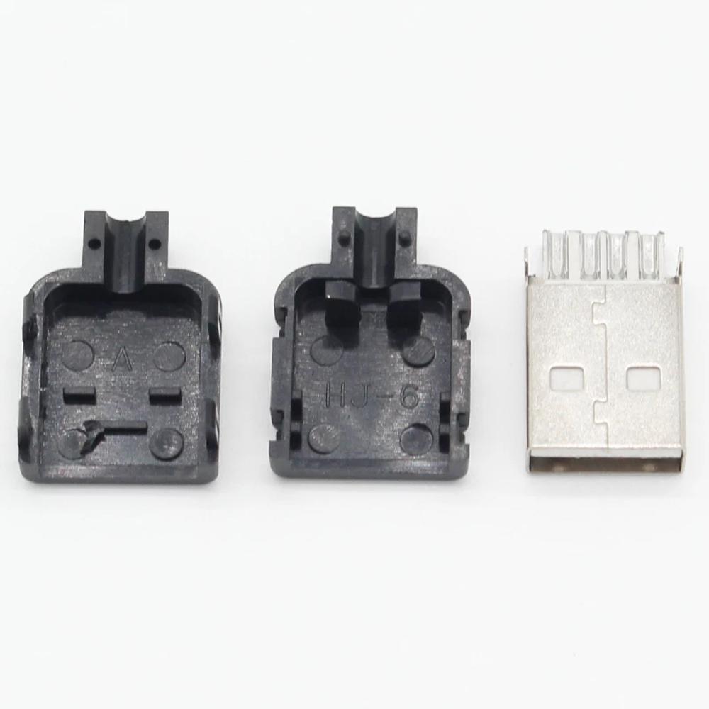 Connection Plastic Shell A Type 4 Pin DIY USB USB Adapter Male USB USB Socket USB 2.0 Connector